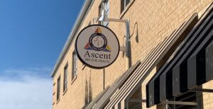 Ascent health center logo in the front of the store  Ascent Health Center Store front Denver Colorado